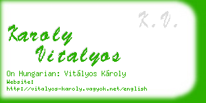 karoly vitalyos business card