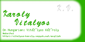 karoly vitalyos business card